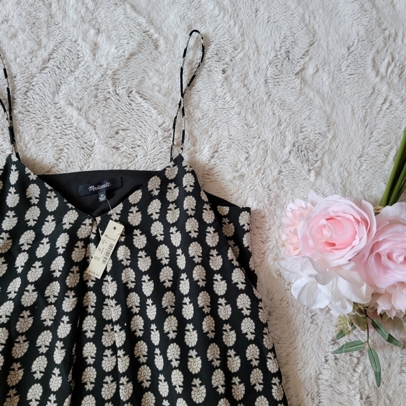 Madewell Silk Trapeze Cami Summer Dress in Bloomstamp Woodblock Print NWT Sz XS - Picture 7 of 13